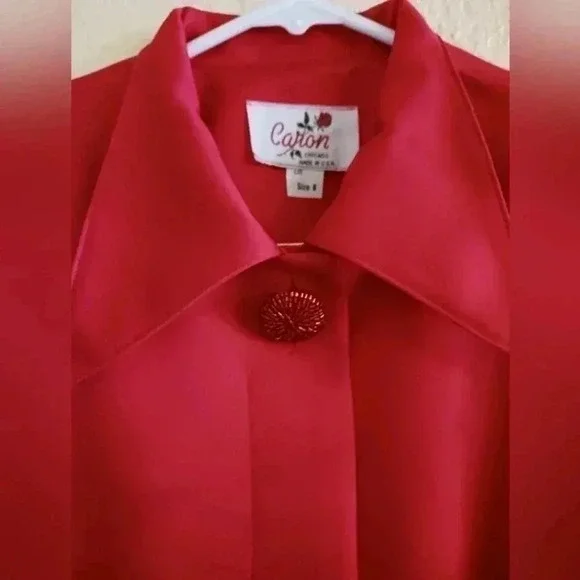 Vintage Caron Chicago Dress, Size 8, Red - Picture 2 of 3